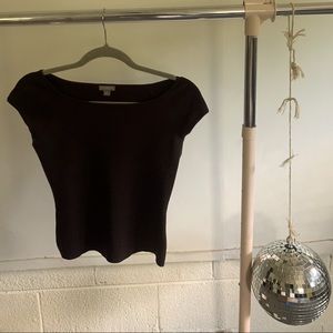 Y2K VINTAGE ANN TAYLOR OFF THE SHOULDER CROP TOP🤎